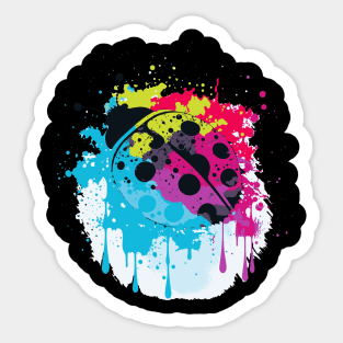 Cosmic Ventures Tie Dye Ladybug Paint Splash Drip Sticker